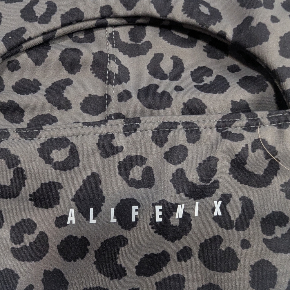 AllFenix Sports Bra Womens Small Taupe Black Leopard Racerback Pullover Bralette - Picture 6 of 6